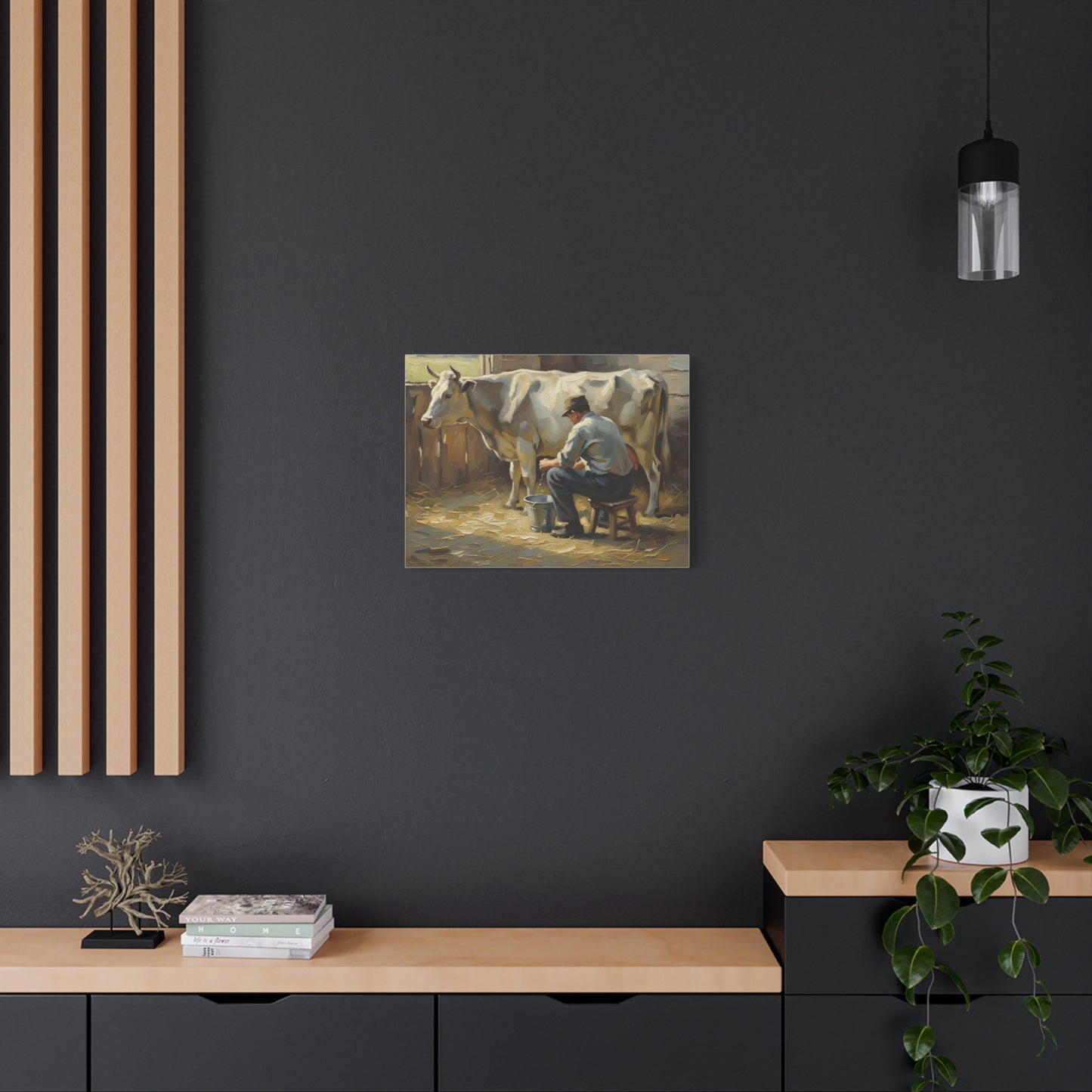 Fine Art Print of "The Milker" Wall Art Rustic Farmhouse Painting