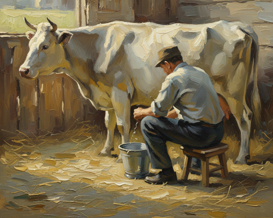 the milker acrilic on canvas painting