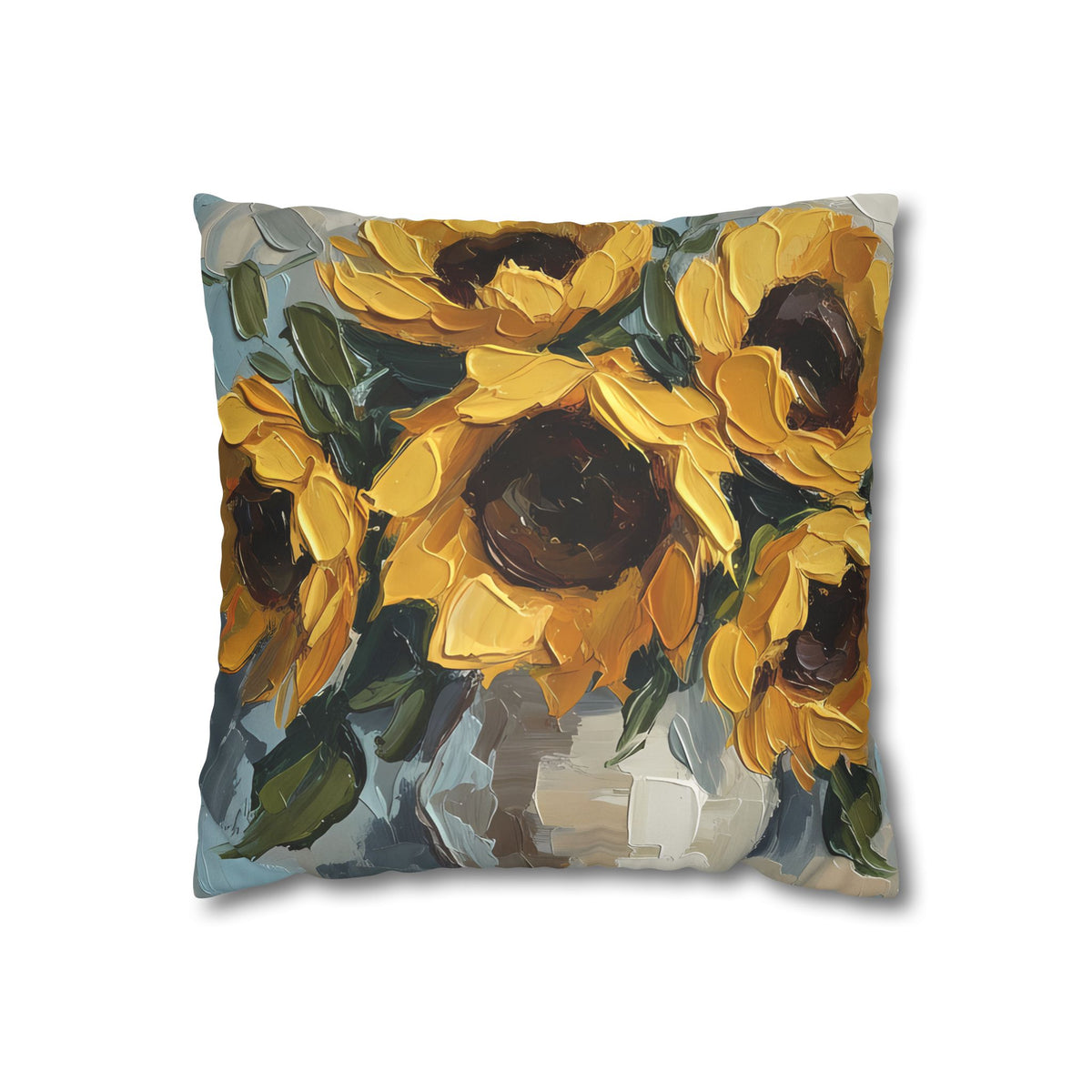 Sunflowers - Rustic Coastal Decorative Throw Pillow Cover