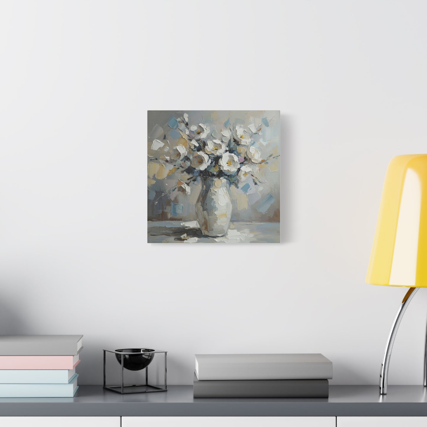 Fine Art Print of "White Floral Bouquet" Wall Art Rustic Farmhouse Painting