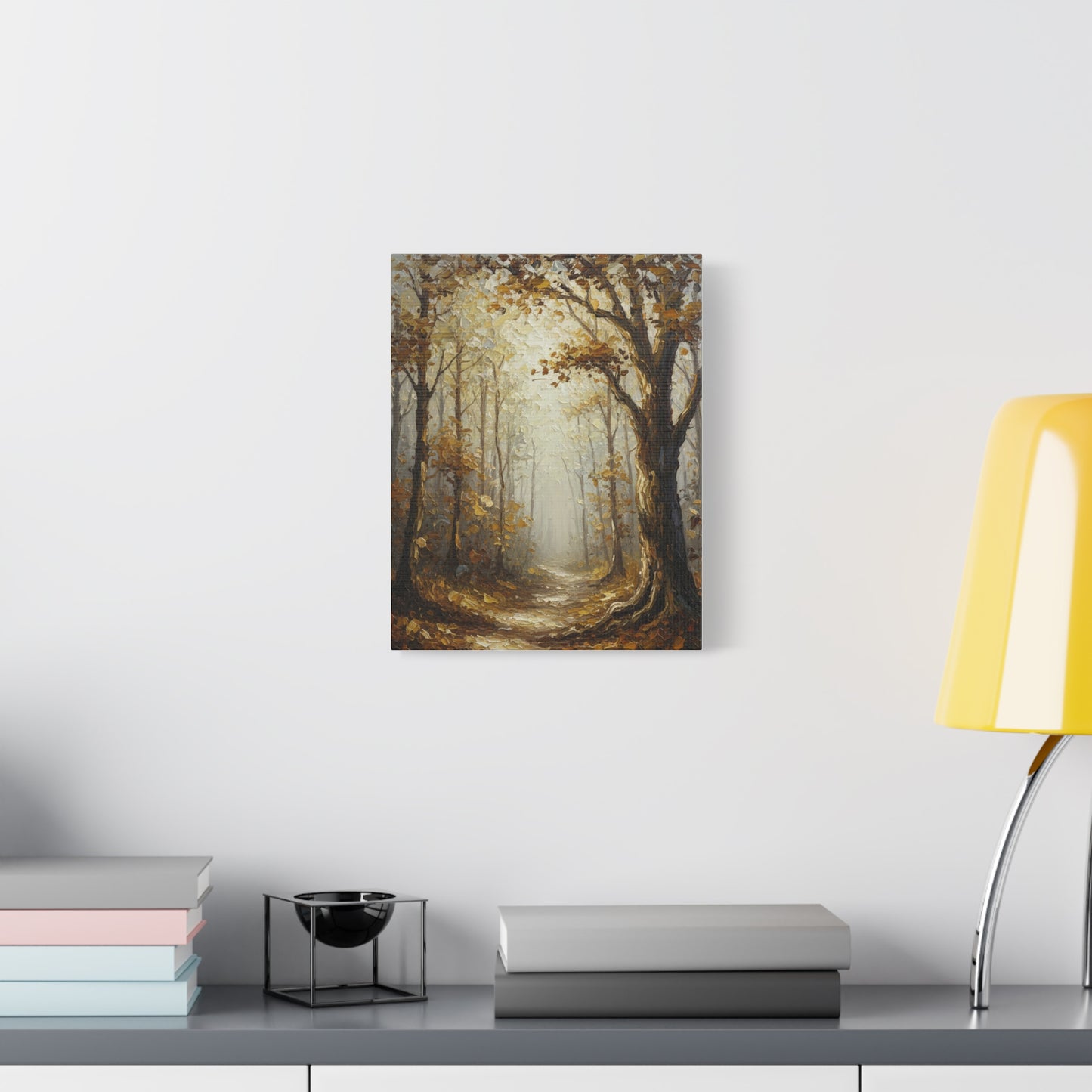 Fine Art Print of "Autumn Forest Path" Wall Art Rustic Farmhouse Painting