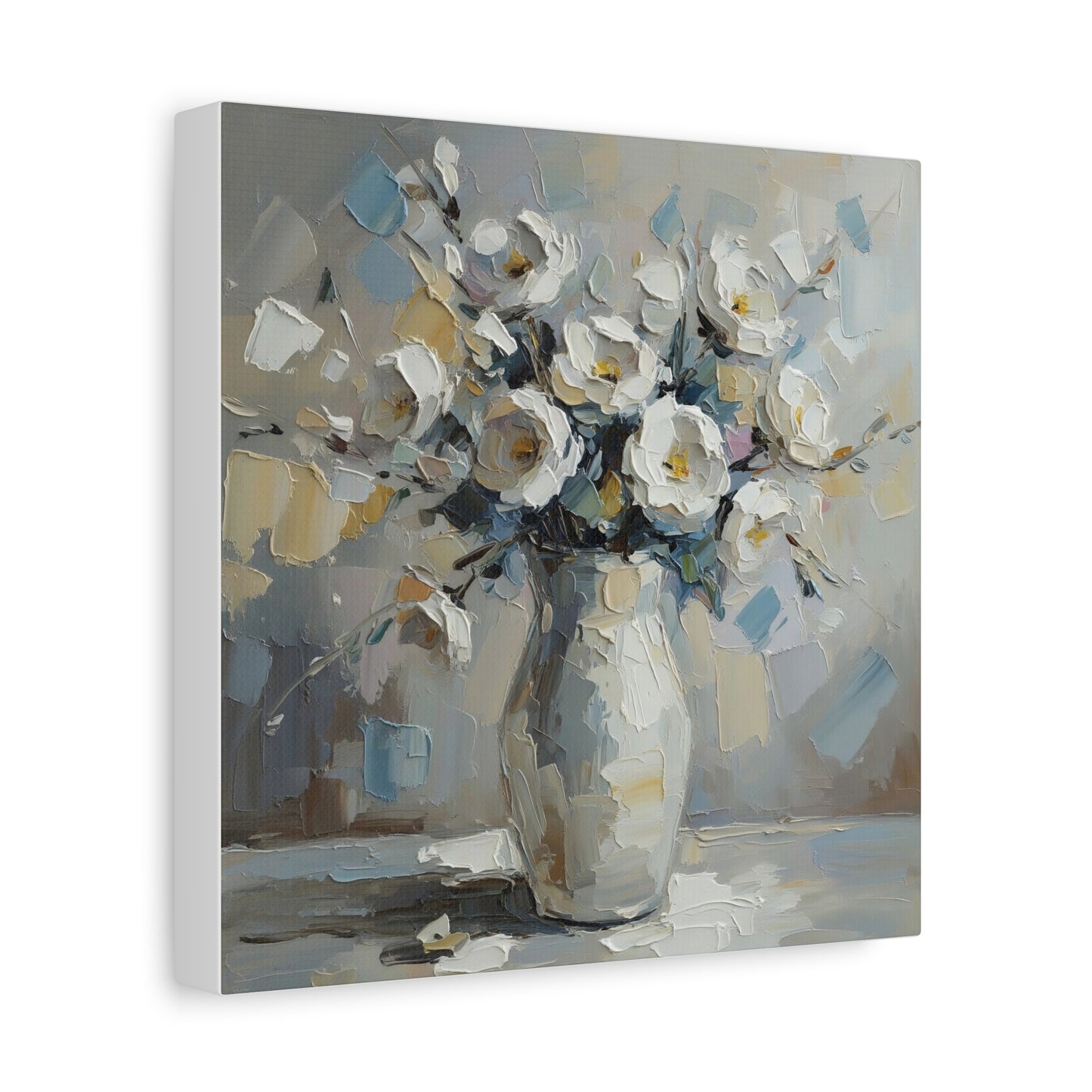 Fine Art Print of "White Floral Bouquet" Wall Art Rustic Farmhouse Painting