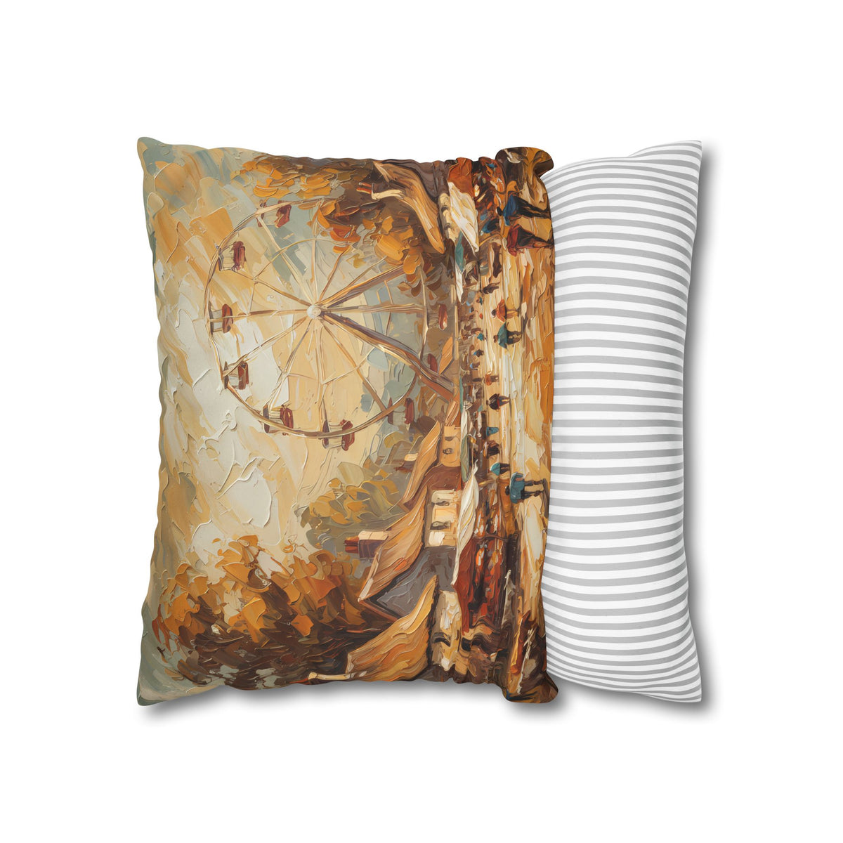 Village Fair Neutral Rustic Coastal Decorative Throw Pillow Cover