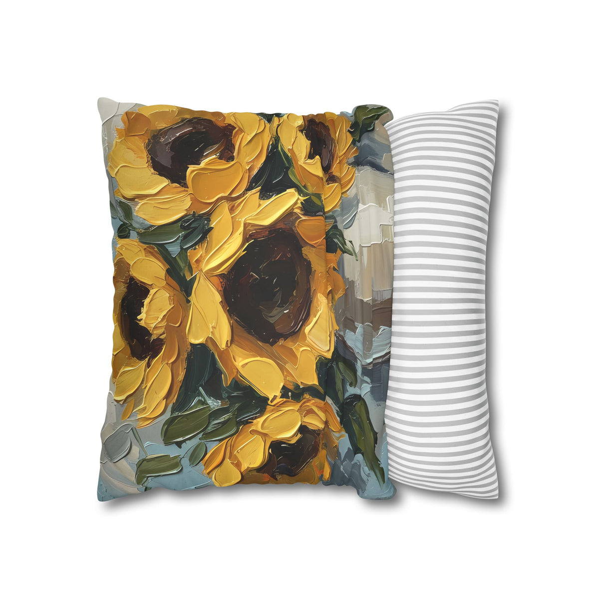 Sunflowers - Rustic Coastal Decorative Throw Pillow Cover