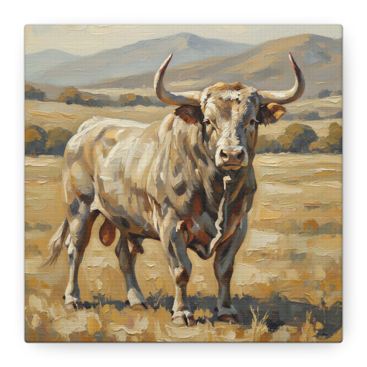 Fine Art Print of "The Bull" Wall Art Rustic Farmhouse Painting