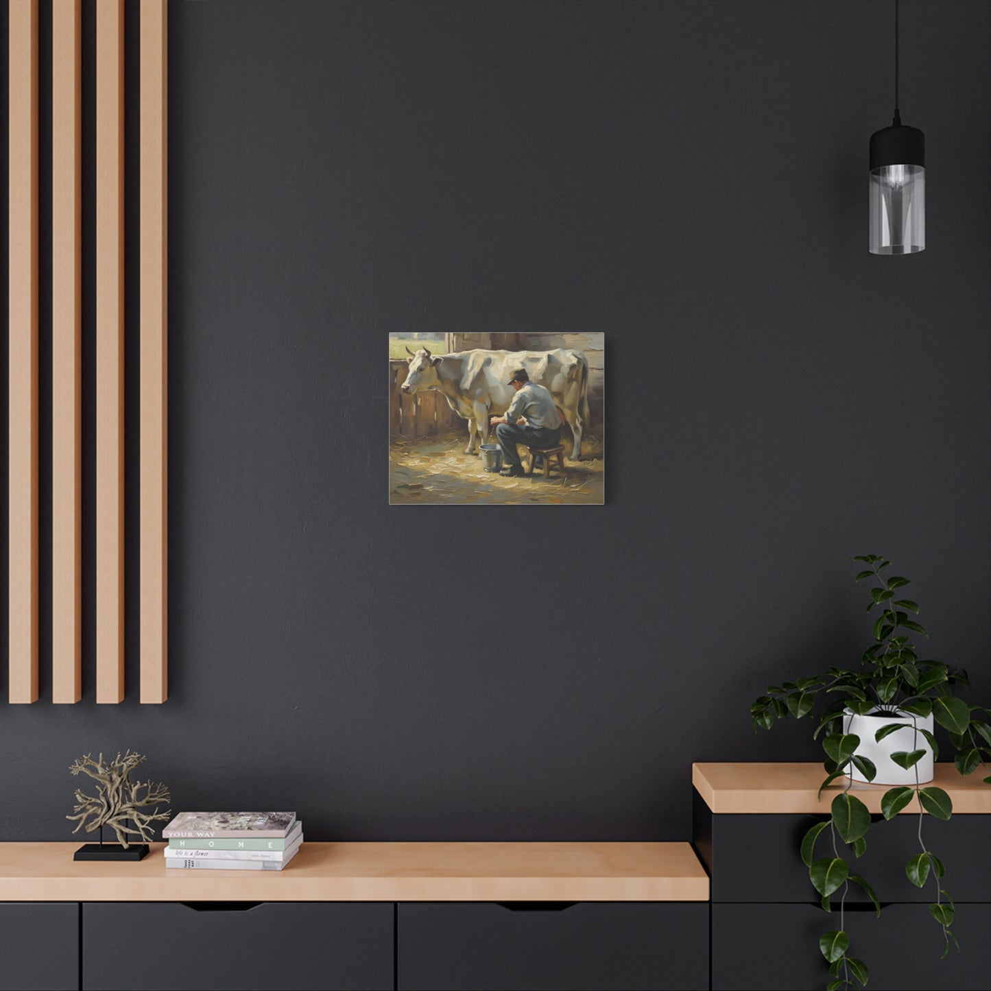 Fine Art Print of "The Milker" Wall Art Rustic Farmhouse Painting