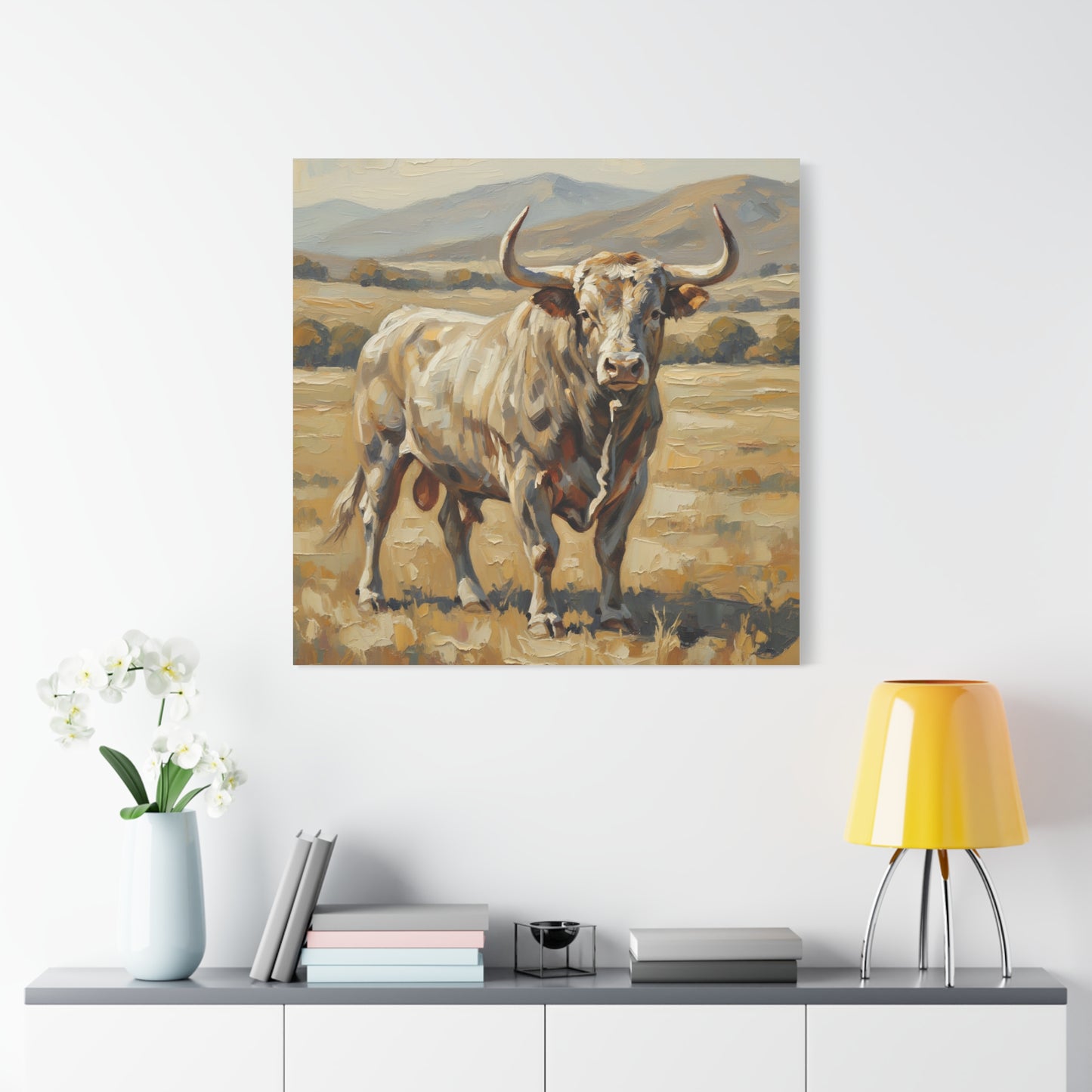 Fine Art Print of "The Bull" Wall Art Rustic Farmhouse Painting