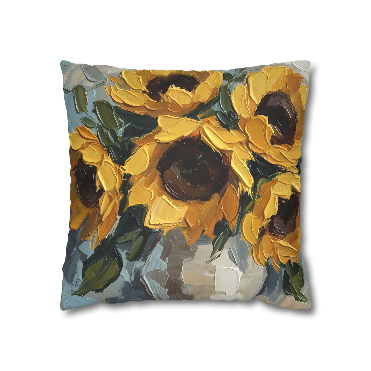 Sunflowers - Rustic Coastal Decorative Throw Pillow Cover