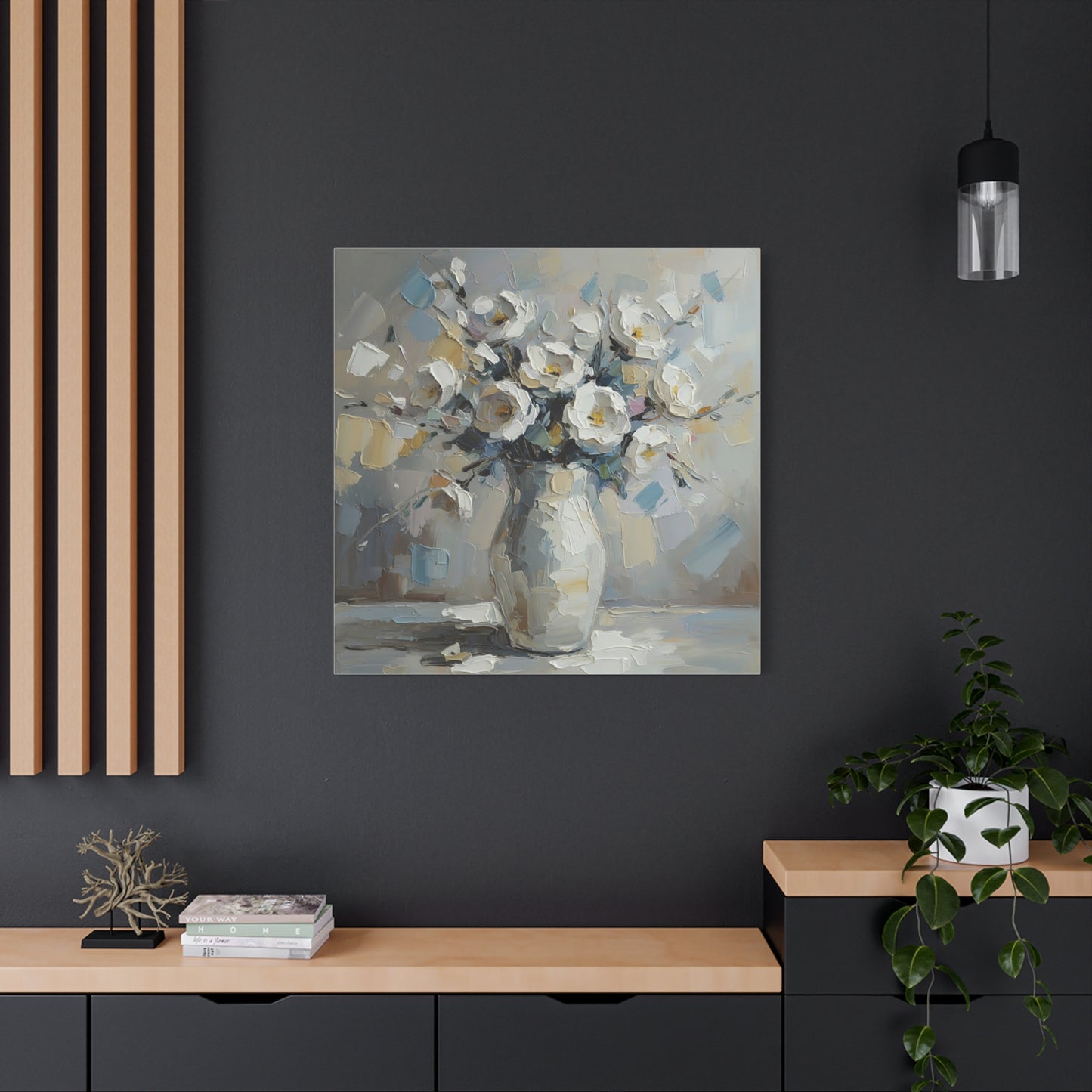 Fine Art Print of "White Floral Bouquet" Wall Art Rustic Farmhouse Painting