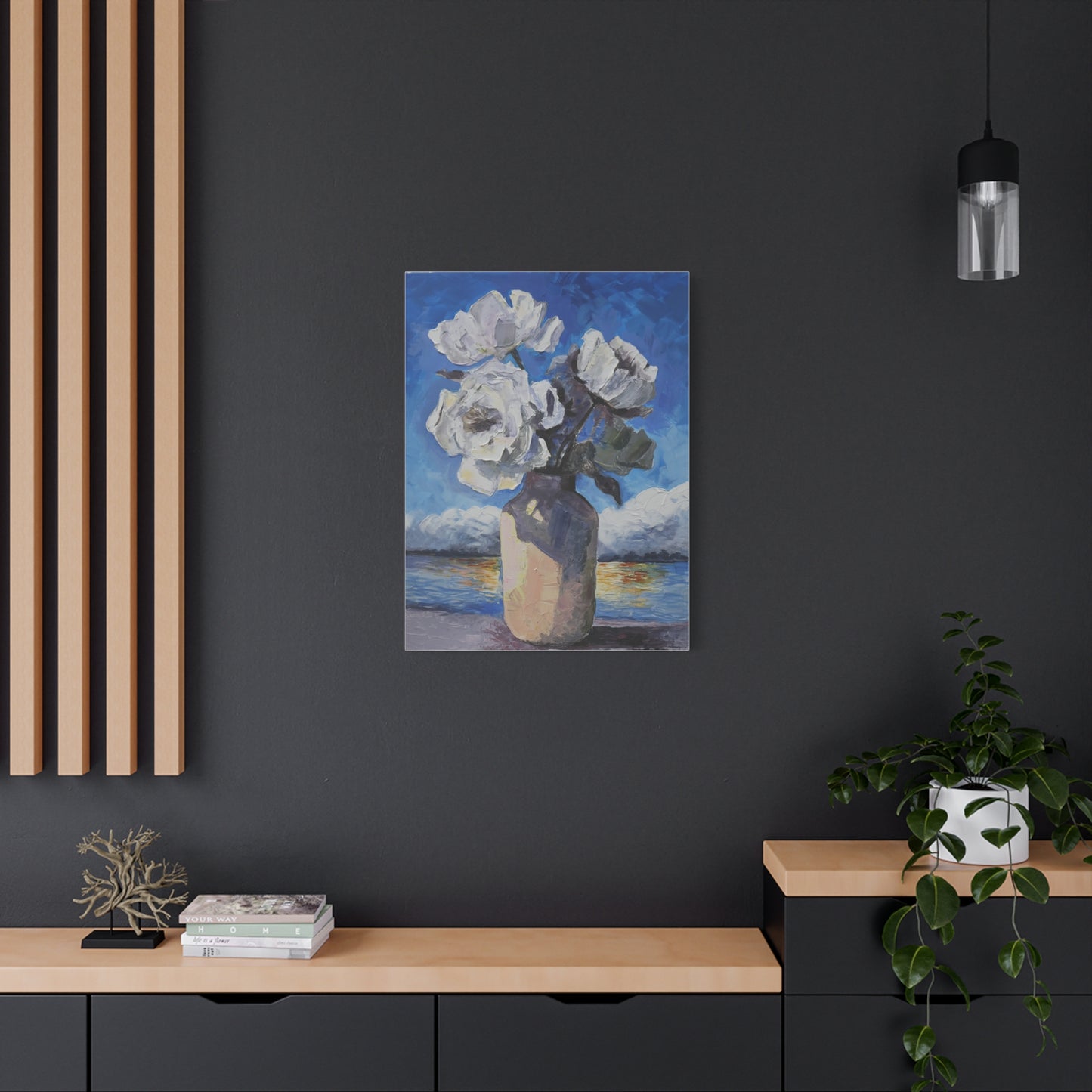 Fine Art Print of "White Flowers" Wall Art Rustic Farmhouse Painting