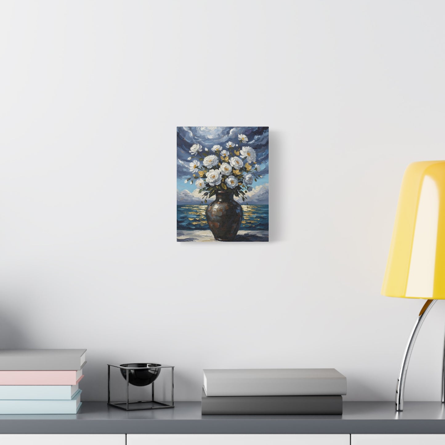 Fine Art Print of "Midnight Bloom by the Shore" Wall Art Rustic Farmhouse Painting