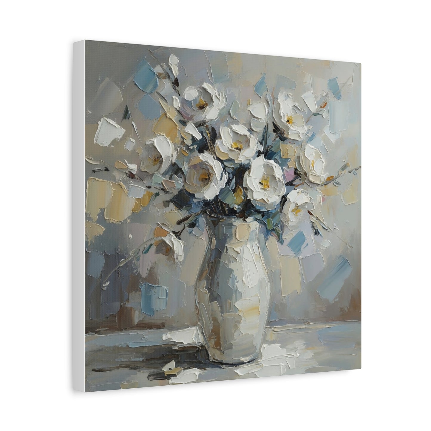 Fine Art Print of "White Floral Bouquet" Wall Art Rustic Farmhouse Painting