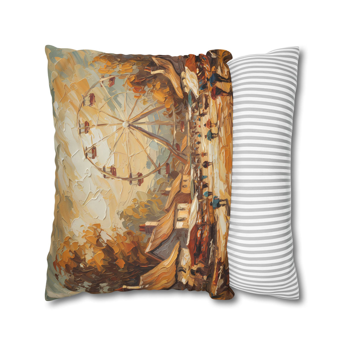 Village Fair Neutral Rustic Coastal Decorative Throw Pillow Cover