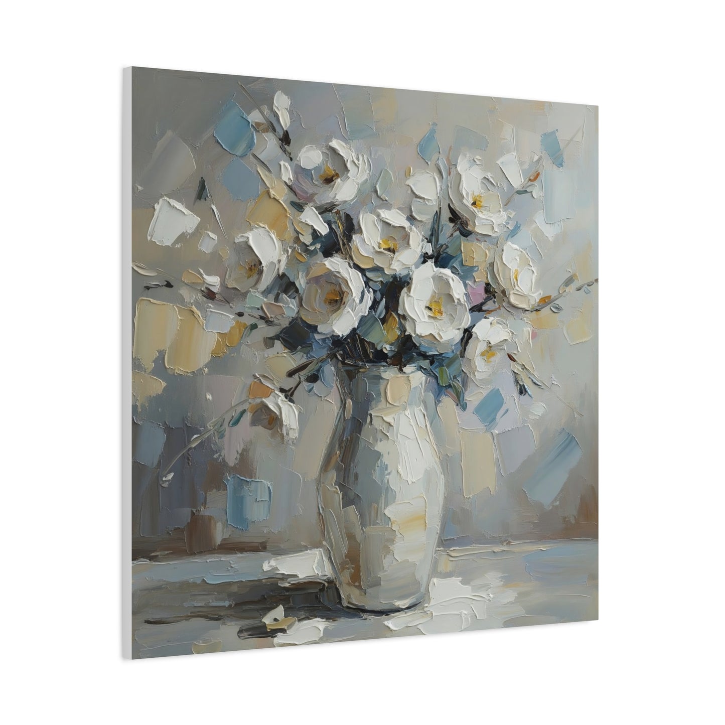 Fine Art Print of "White Floral Bouquet" Wall Art Rustic Farmhouse Painting