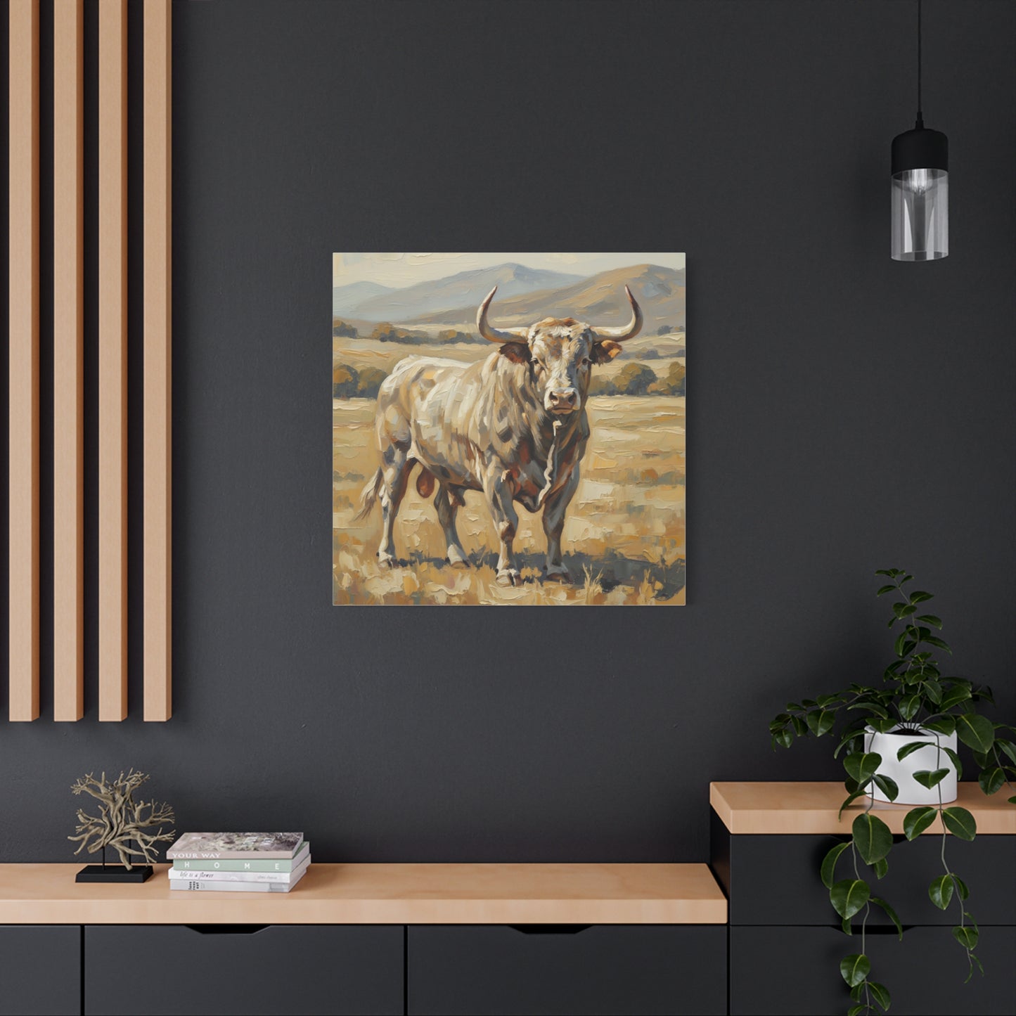 Fine Art Print of "The Bull" Wall Art Rustic Farmhouse Painting