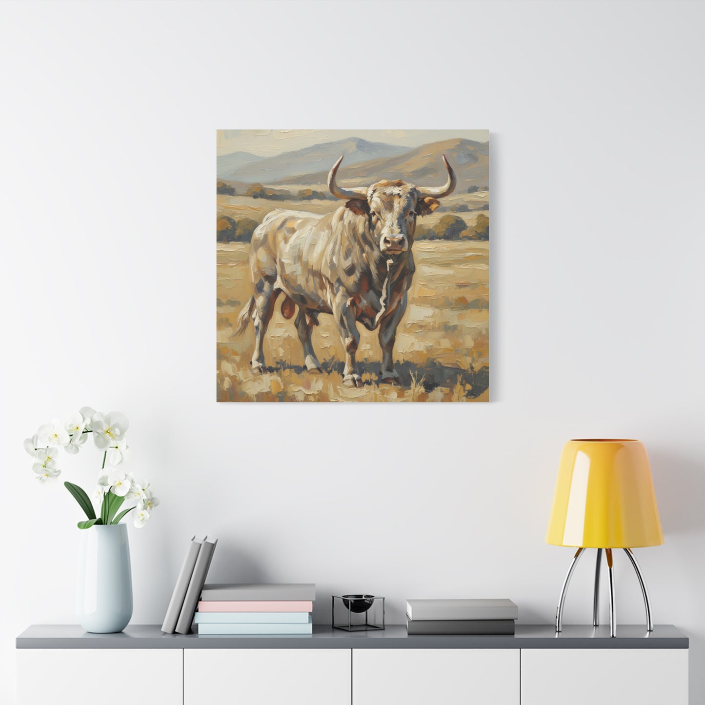 Fine Art Print of "The Bull" Wall Art Rustic Farmhouse Painting
