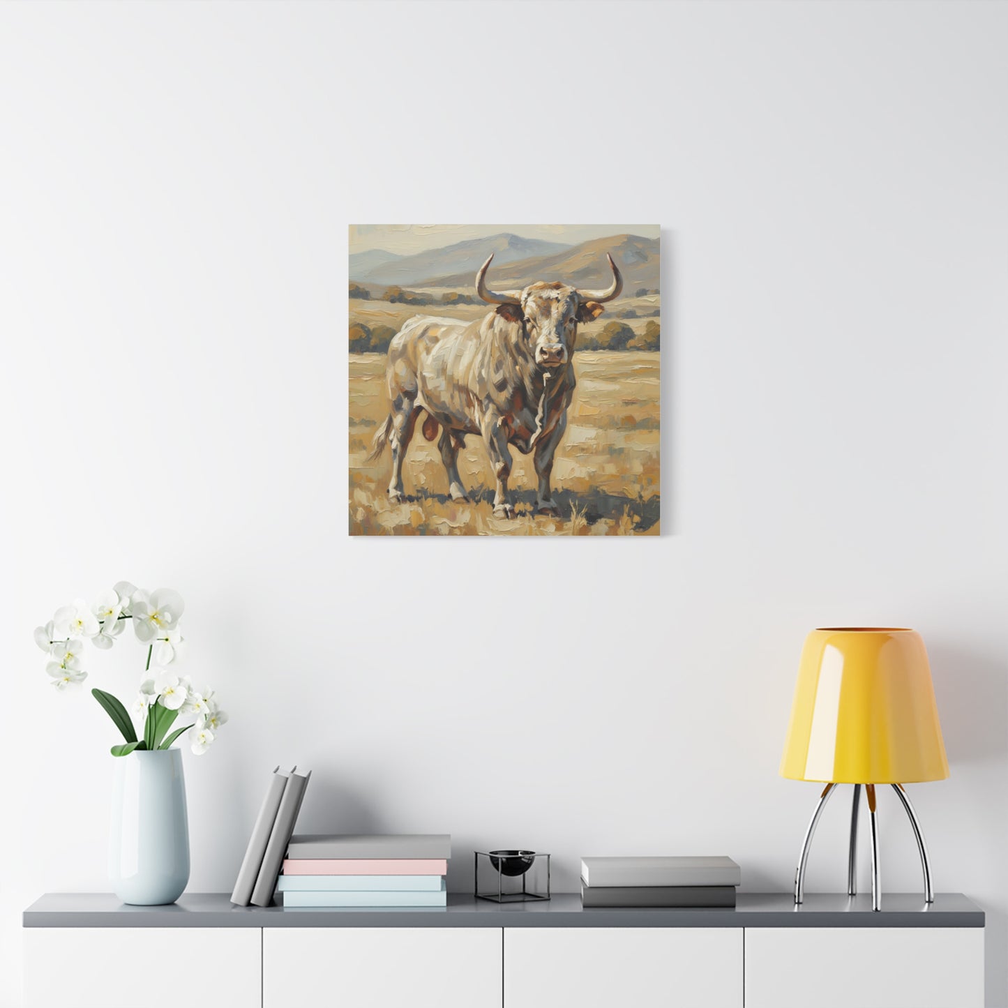 Fine Art Print of "The Bull" Wall Art Rustic Farmhouse Painting