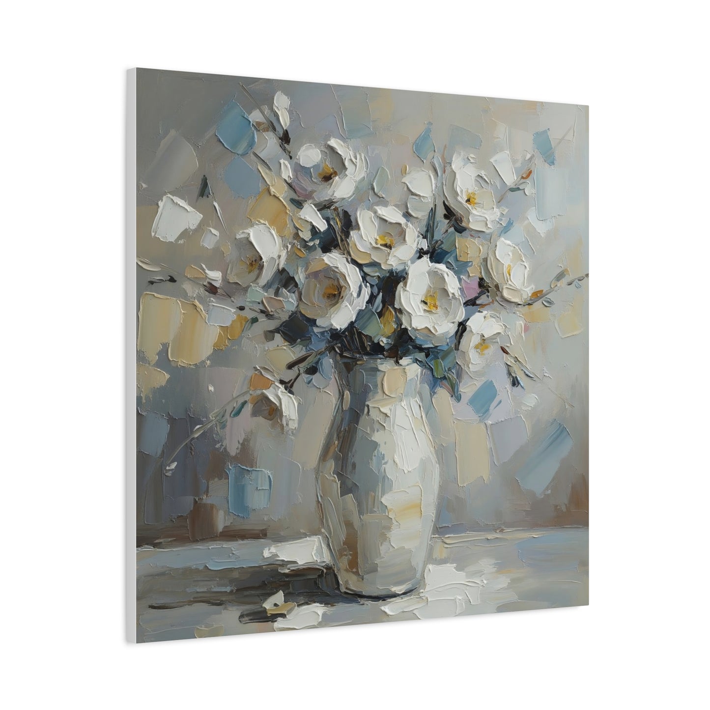 Fine Art Print of "White Floral Bouquet" Wall Art Rustic Farmhouse Painting