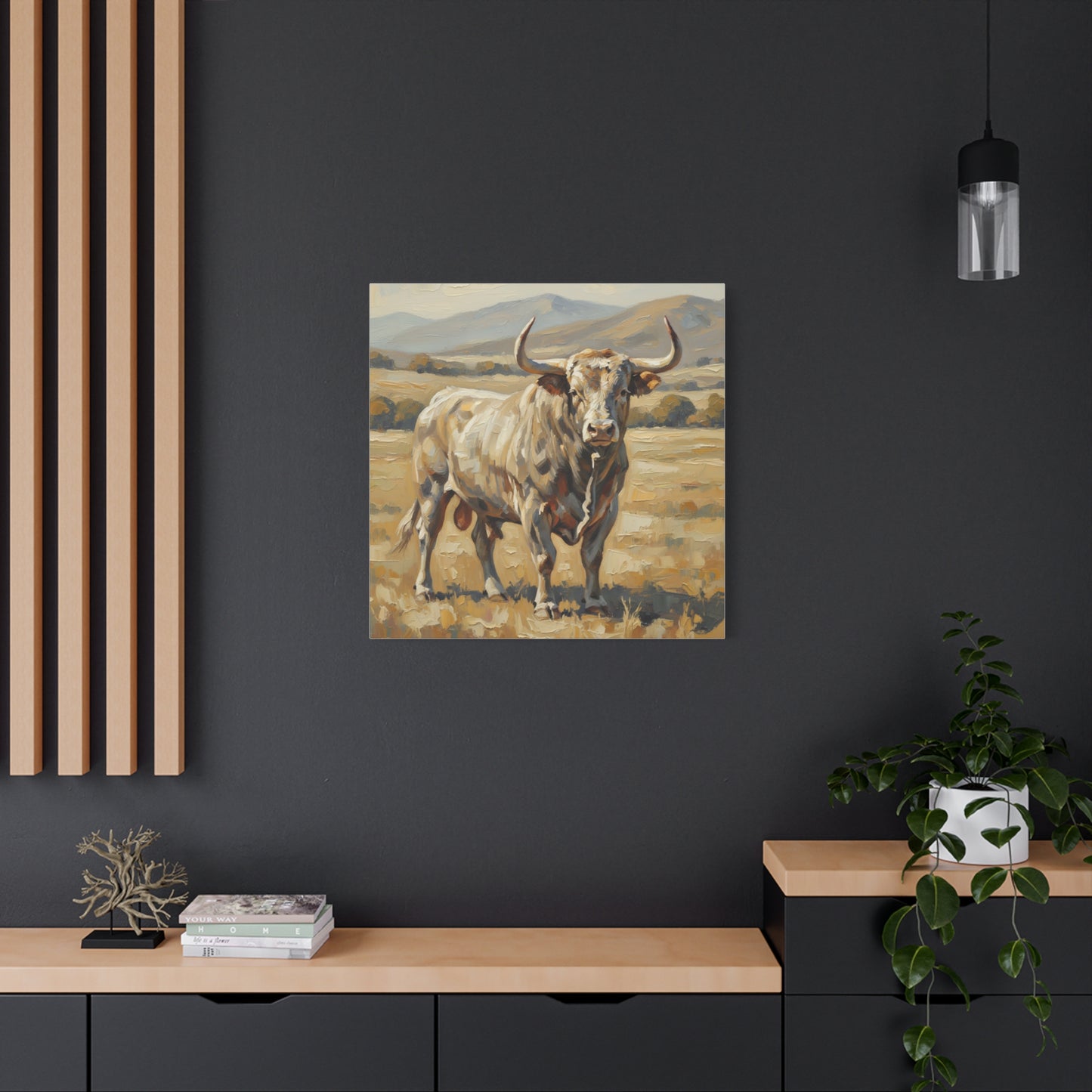 Fine Art Print of "The Bull" Wall Art Rustic Farmhouse Painting