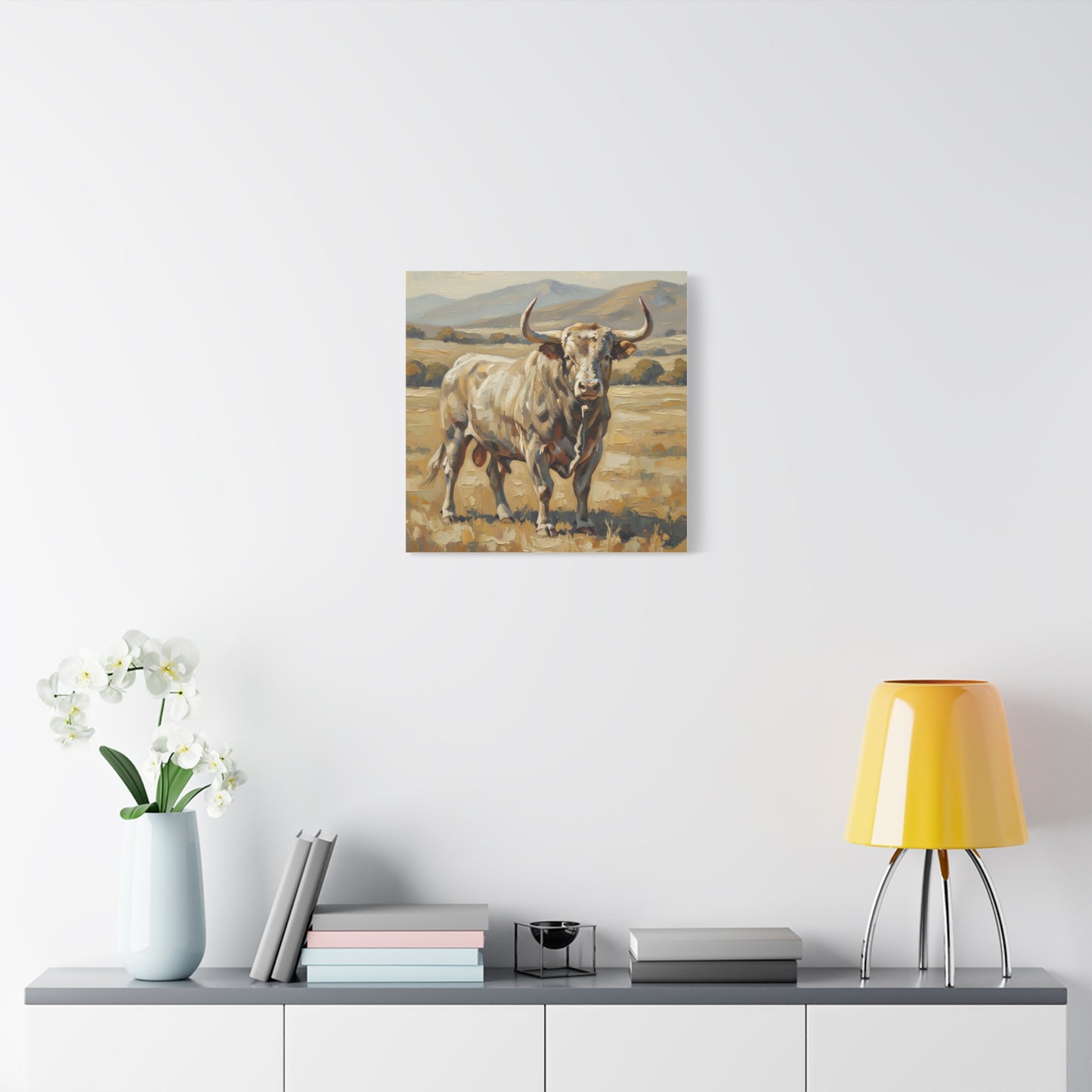 Fine Art Print of "The Bull" Wall Art Rustic Farmhouse Painting