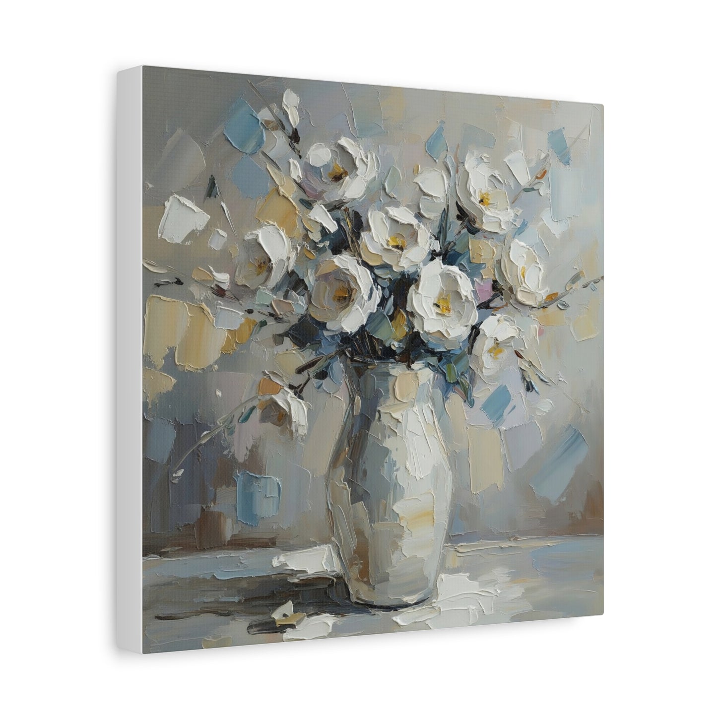 Fine Art Print of "White Floral Bouquet" Wall Art Rustic Farmhouse Painting
