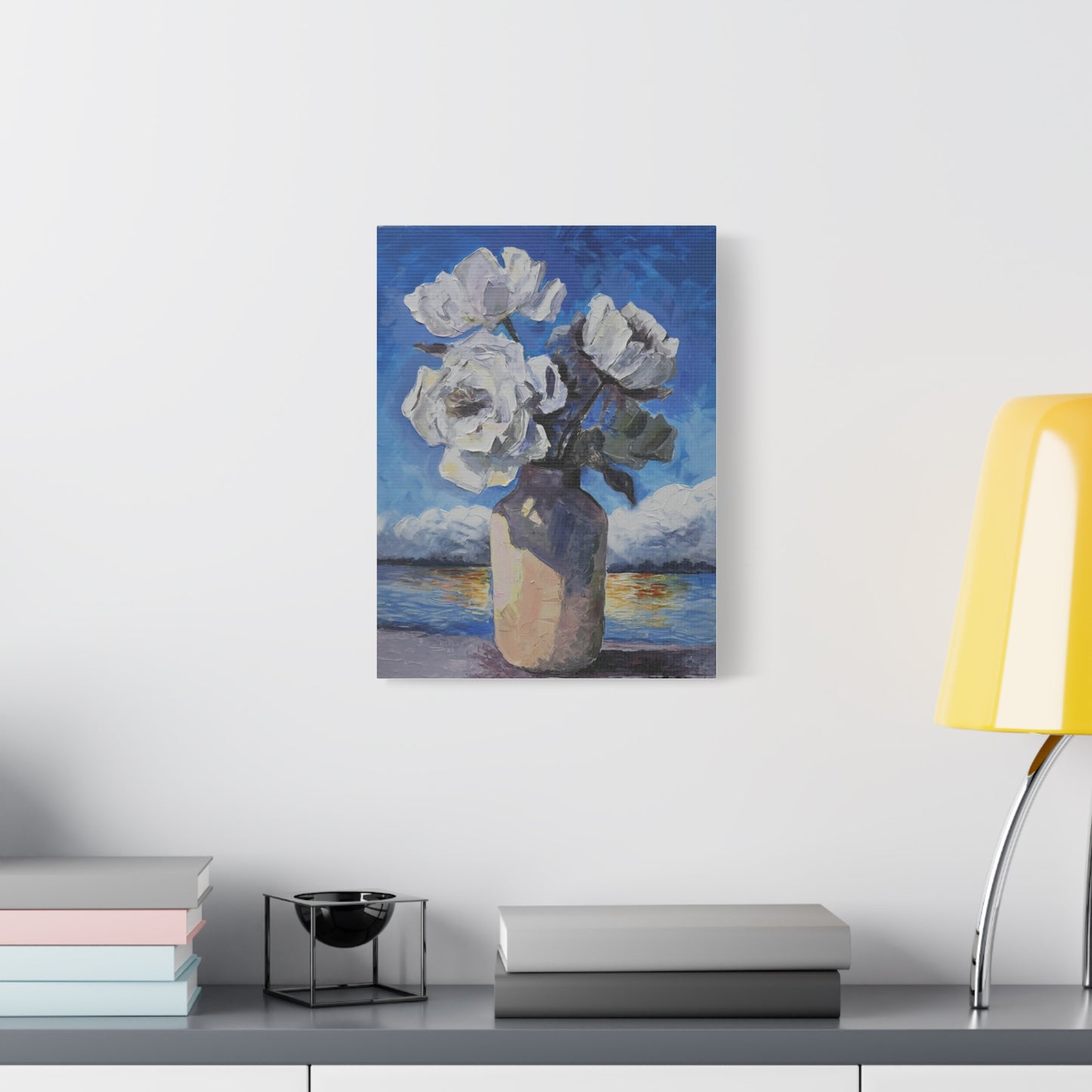 Fine Art Print of "White Flowers" Wall Art Rustic Farmhouse Painting