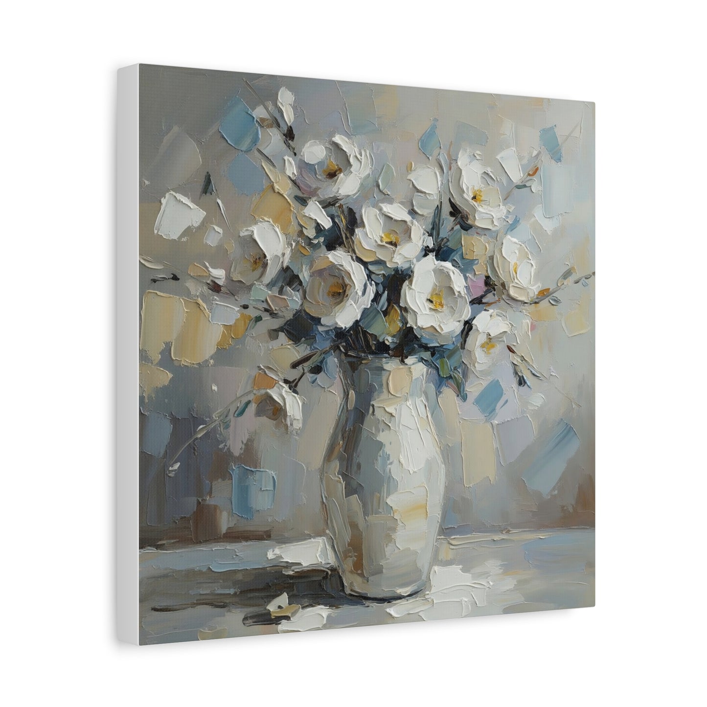 Fine Art Print of "White Floral Bouquet" Wall Art Rustic Farmhouse Painting