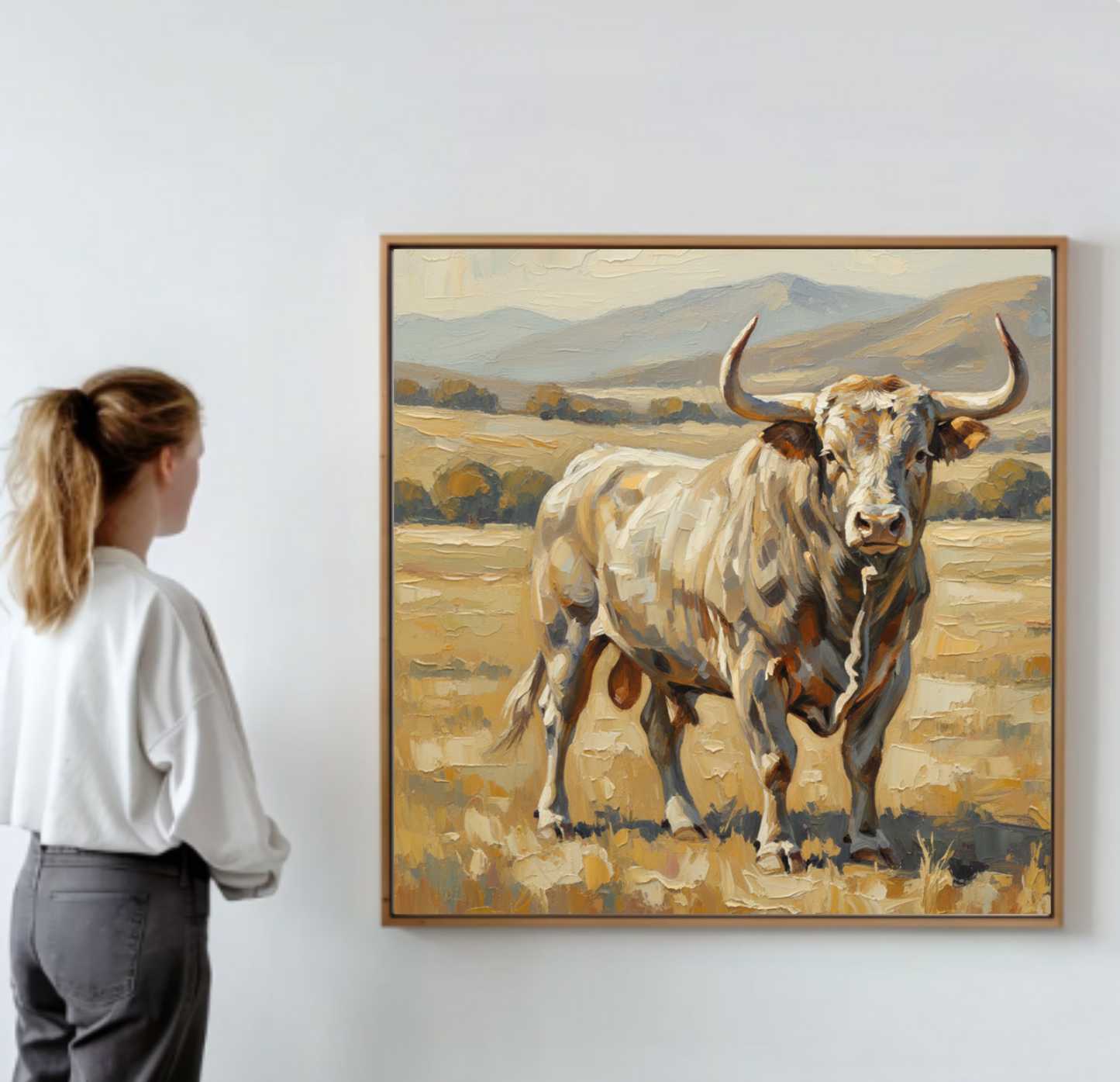 Fine Art Print of "The Bull" Wall Art Rustic Farmhouse Painting
