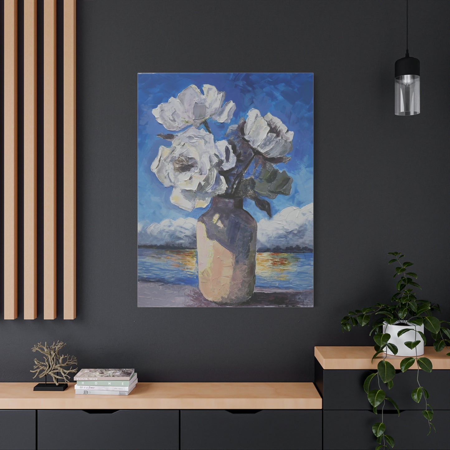 Fine Art Print of "White Flowers" Wall Art Rustic Farmhouse Painting