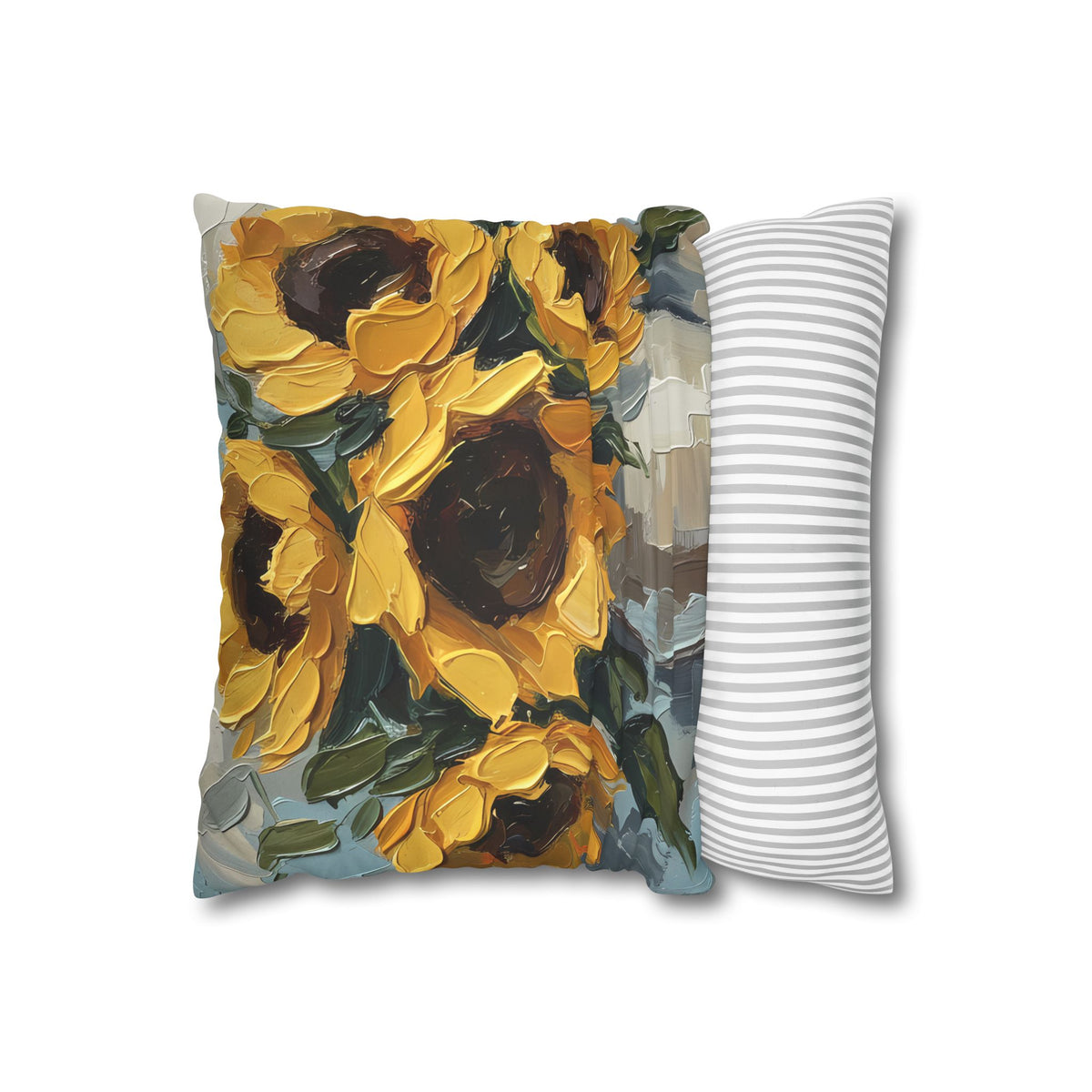 Sunflowers - Rustic Coastal Decorative Throw Pillow Cover