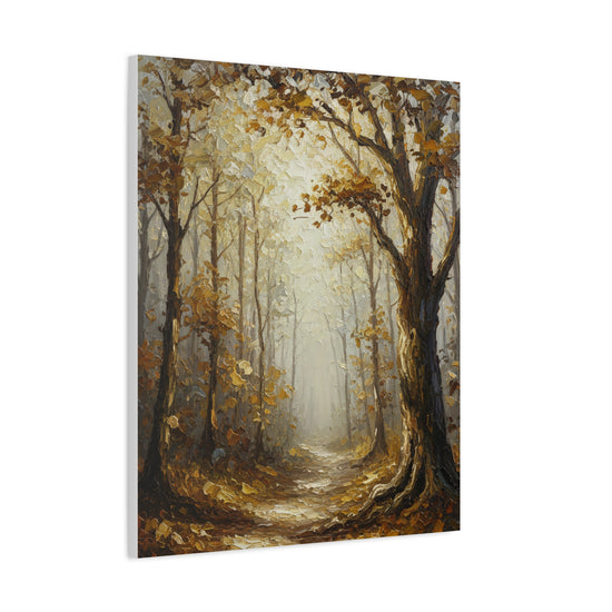 Fine Art Print of "Autumn Forest Path" Wall Art Rustic Farmhouse Painting