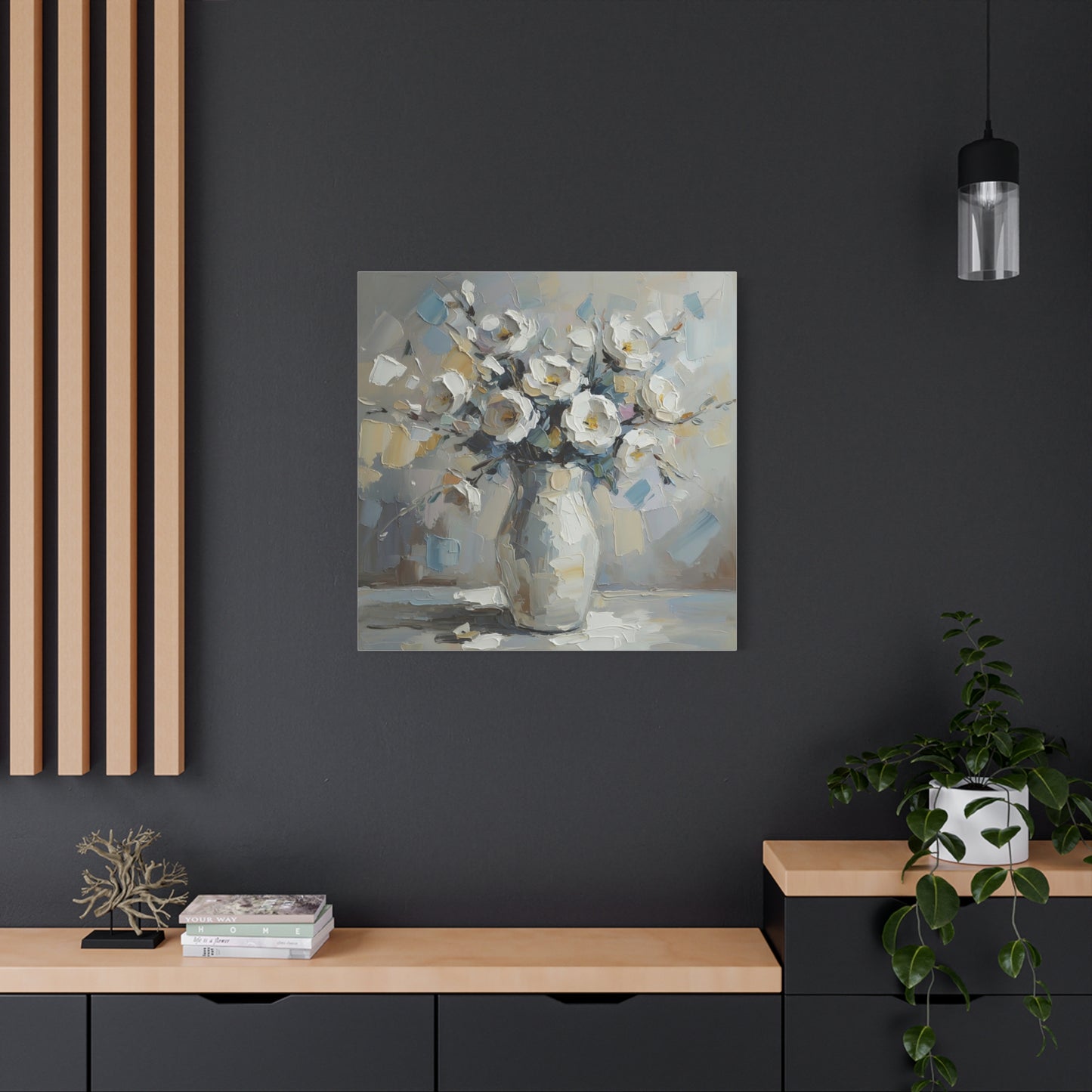 Fine Art Print of "White Floral Bouquet" Wall Art Rustic Farmhouse Painting
