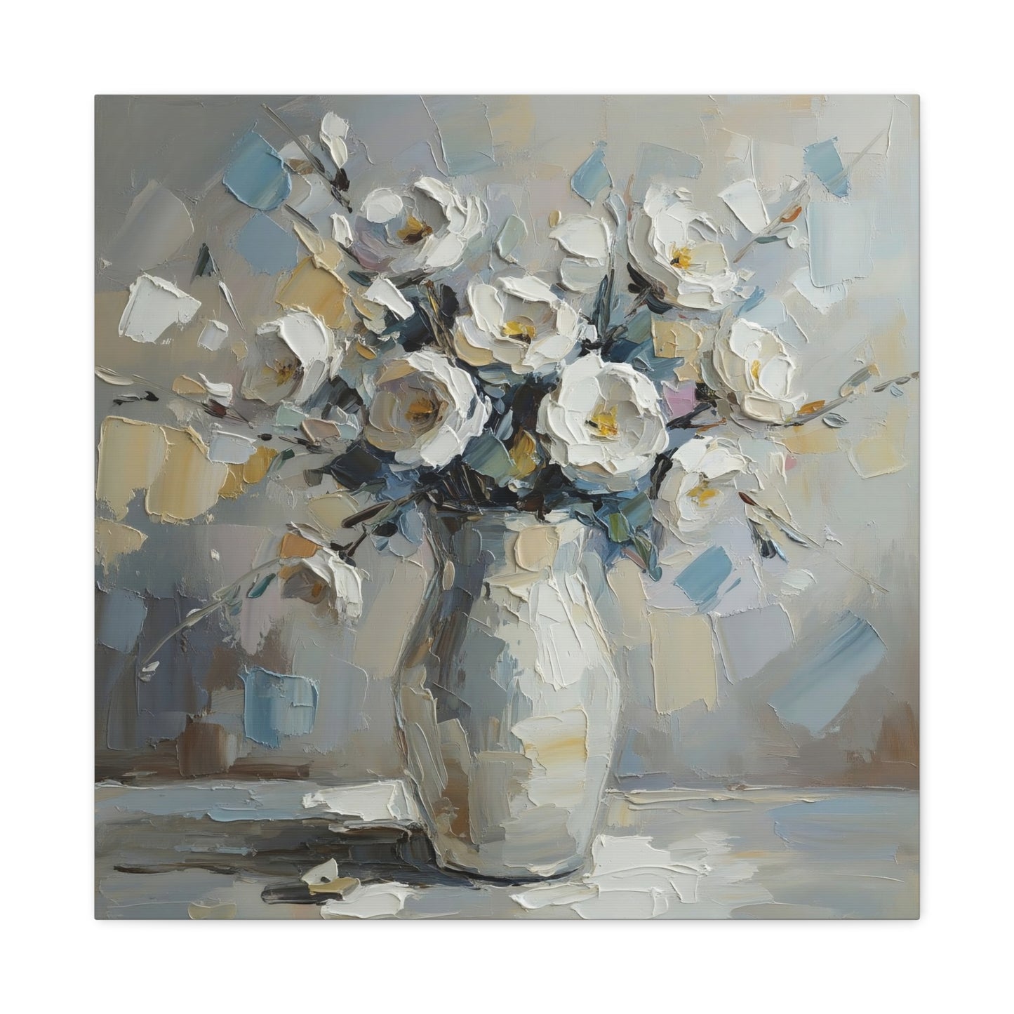 Fine Art Print of "White Floral Bouquet" Wall Art Rustic Farmhouse Painting