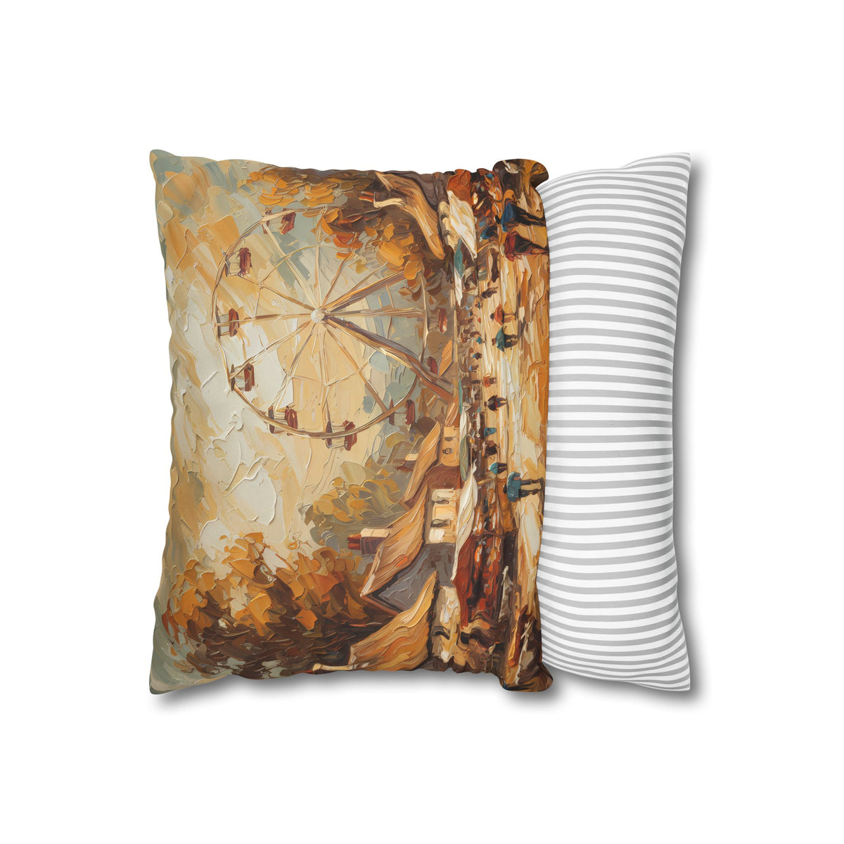 Village Fair Neutral Rustic Coastal Decorative Throw Pillow Cover