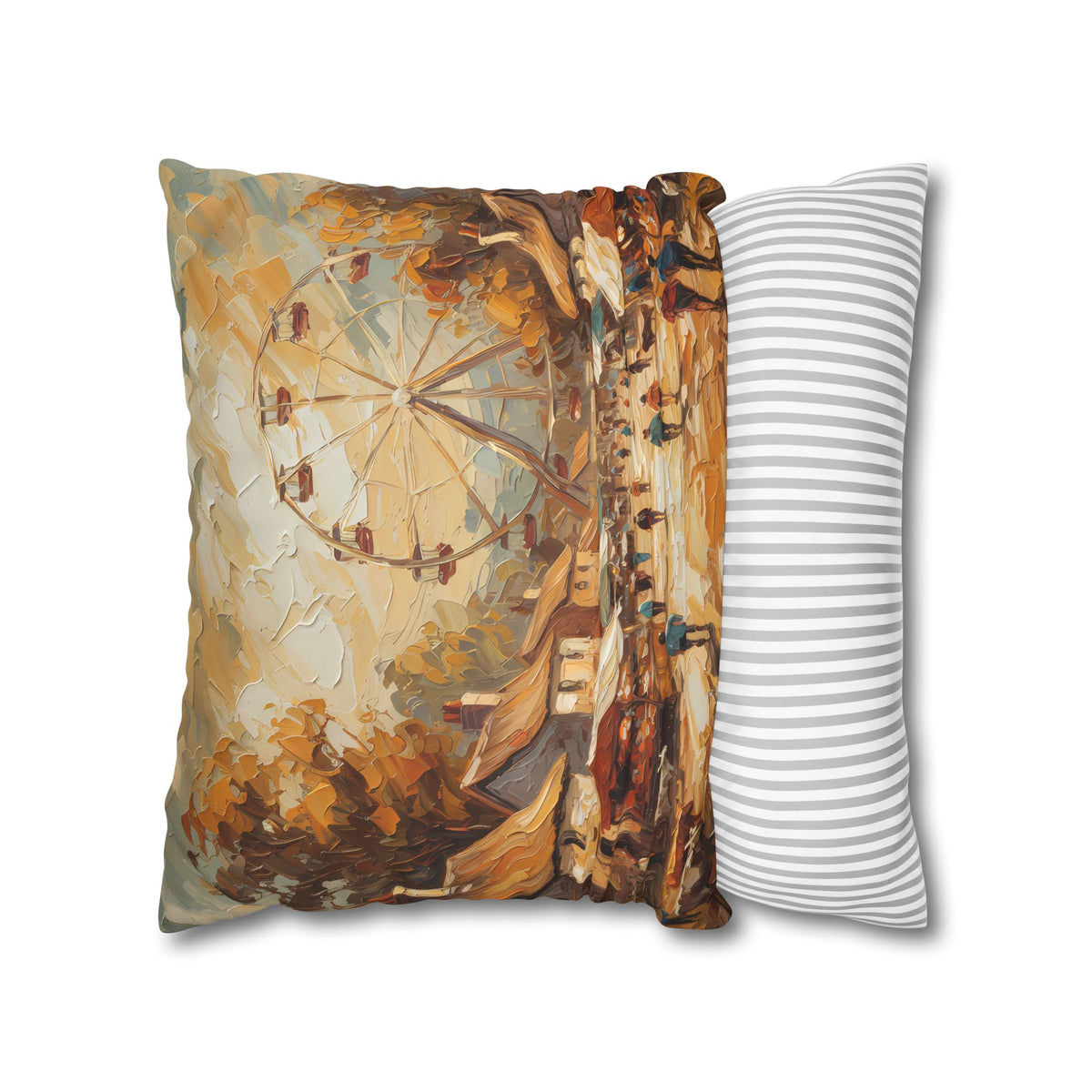 Village Fair Neutral Rustic Coastal Decorative Throw Pillow Cover