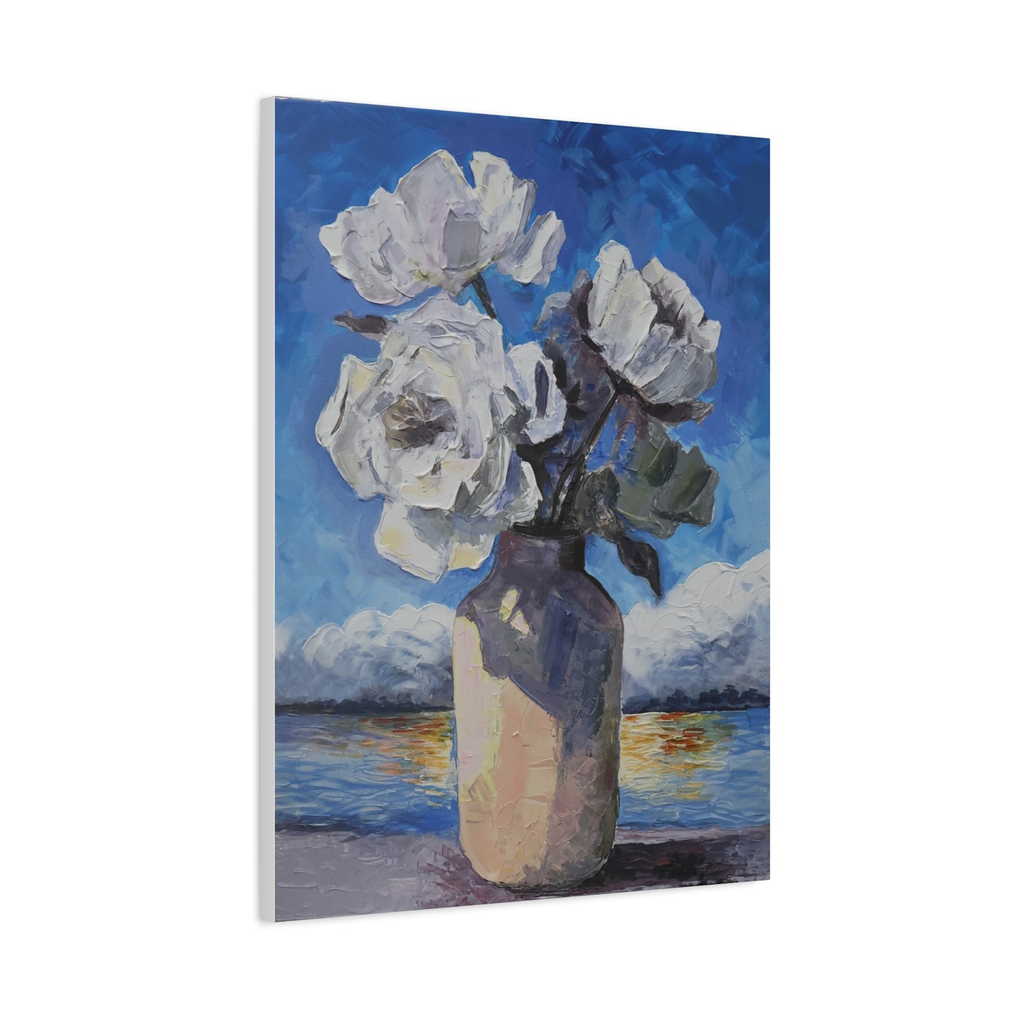 Fine Art Print of "White Flowers" Wall Art Rustic Farmhouse Painting