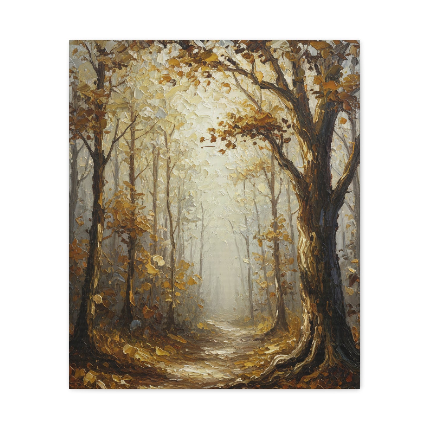 Fine Art Print of "Autumn Forest Path" Wall Art Rustic Farmhouse Painting