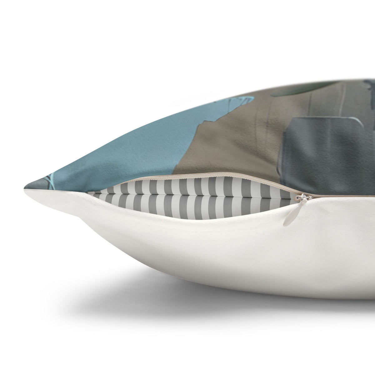 Blue Flowers - Neutral Rustic Coastal Decorative Throw Pillow Cover