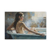 Fine Art Print of "Springside Sanctuary" Wall Art Rustic Woman Painting in a bathtub setting.