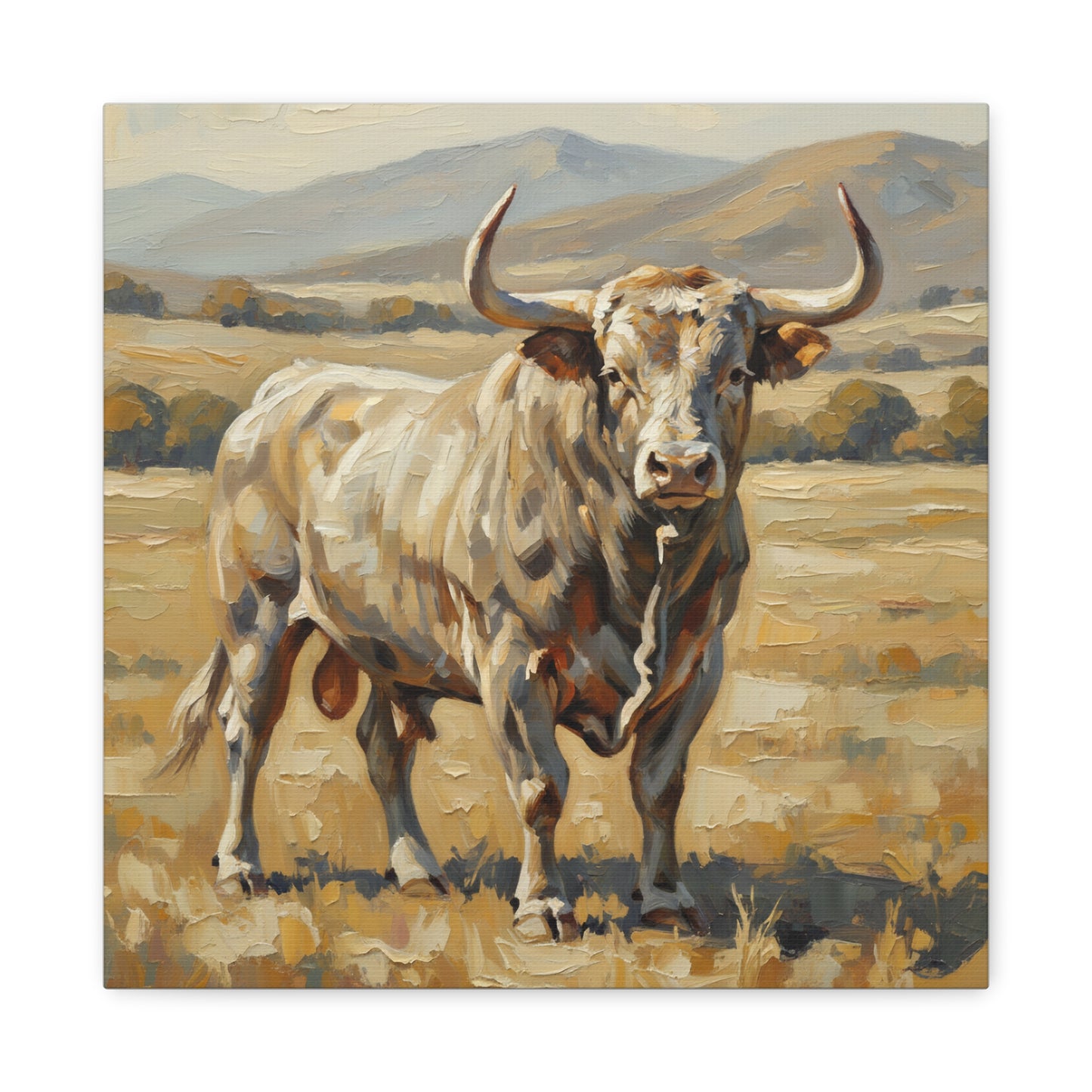 Fine Art Print of "The Bull" Wall Art Rustic Farmhouse Painting
