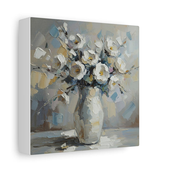 Fine Art Print of "White Floral Bouquet" Wall Art Rustic Farmhouse Painting