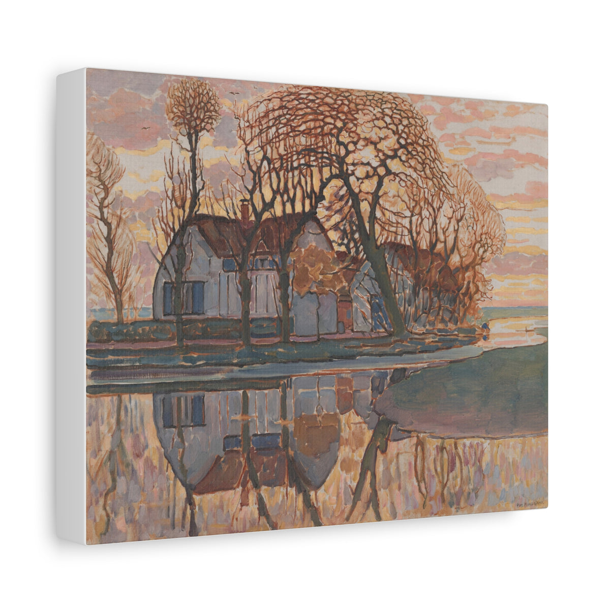 Fine Art Print of "Farm near Duivendrecht" by Piet Mondrian Canvas Wall Art Modern Farmhouse Painting
