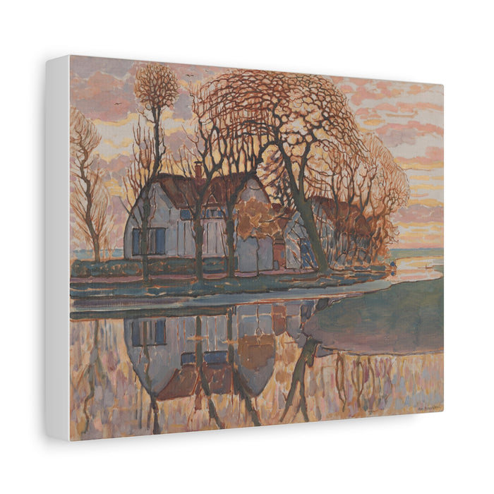 Fine Art Print of "Farm near Duivendrecht" by Piet Mondrian Canvas Wall Art Modern Farmhouse Painting