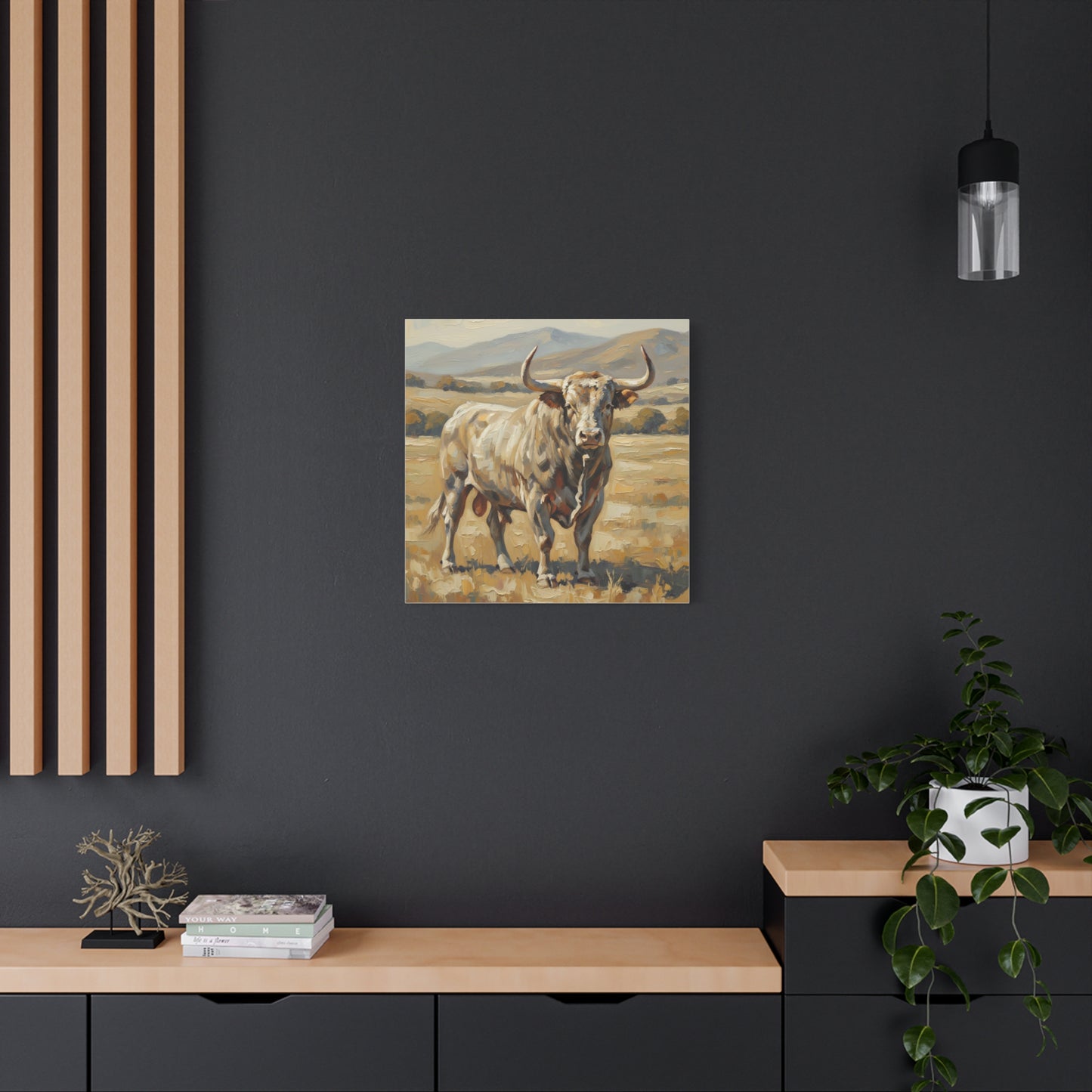 Fine Art Print of "The Bull" Wall Art Rustic Farmhouse Painting