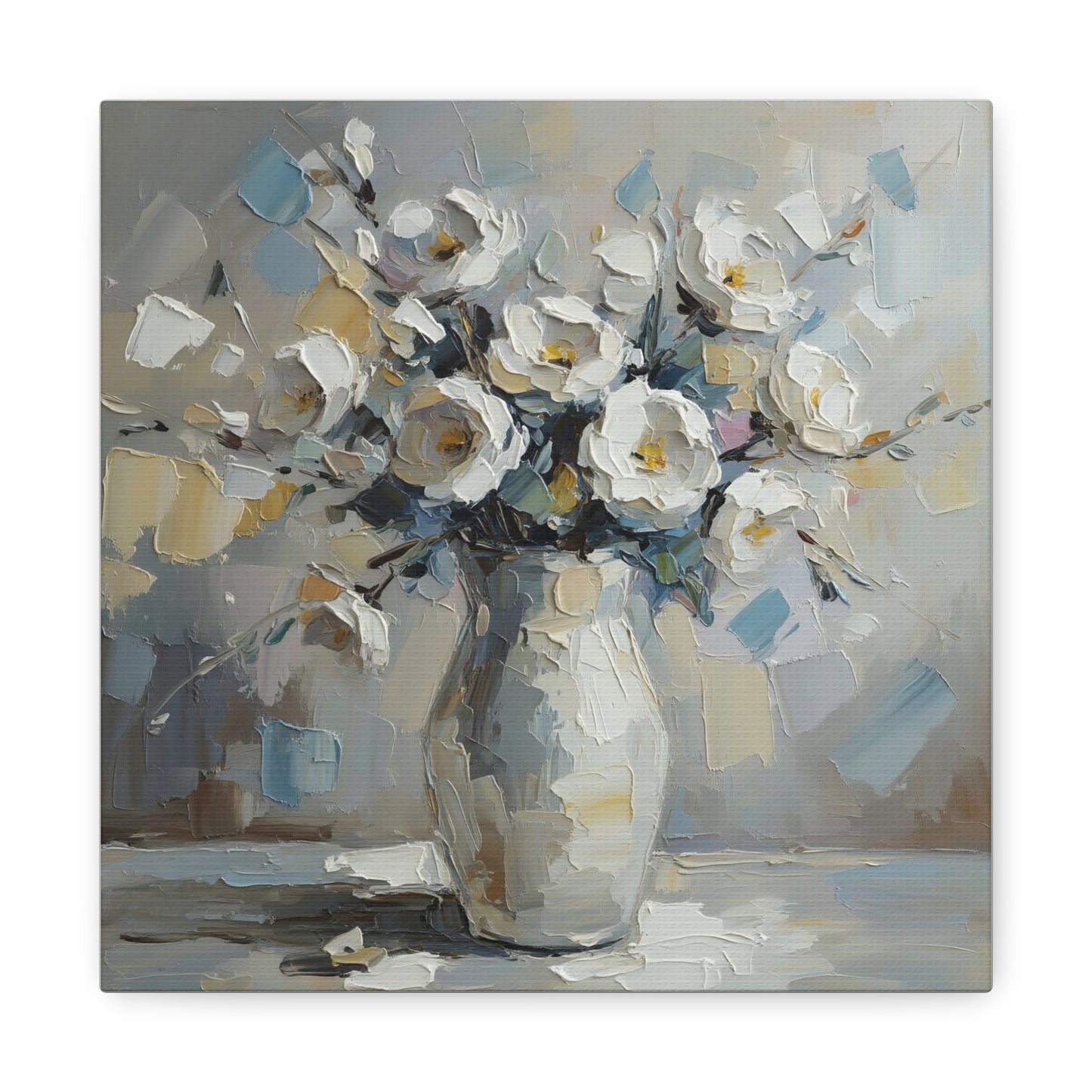 Fine Art Print of "White Floral Bouquet" Wall Art Rustic Farmhouse Painting