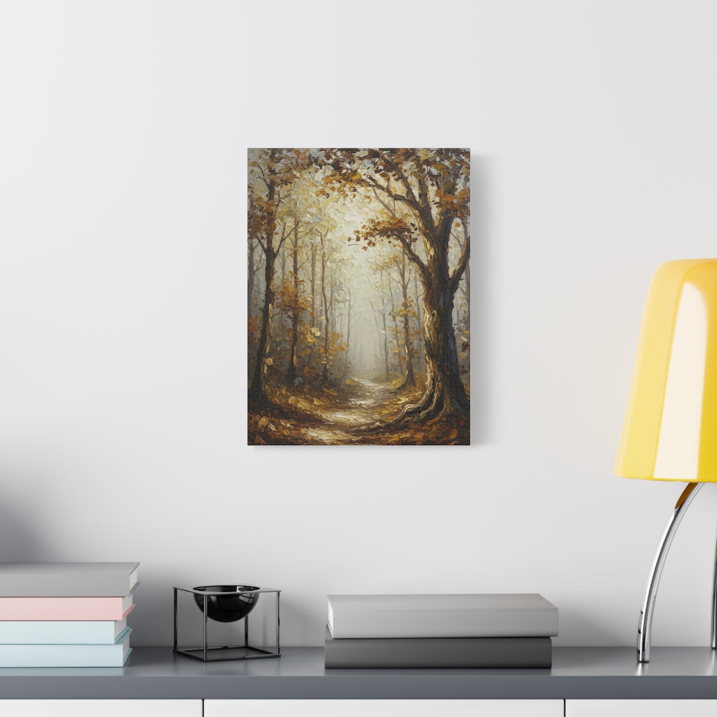 Fine Art Print of "Autumn Forest Path" Wall Art Rustic Farmhouse Painting