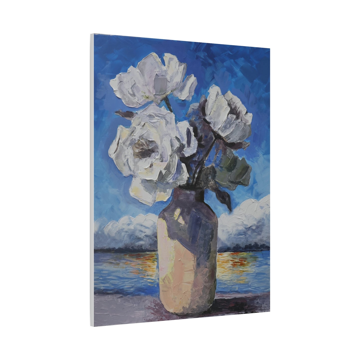 Fine Art Print of "White Flowers" Wall Art Rustic Farmhouse Painting