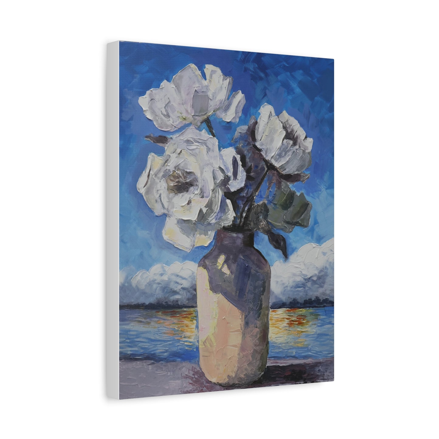 Fine Art Print of "White Flowers" Wall Art Rustic Farmhouse Painting