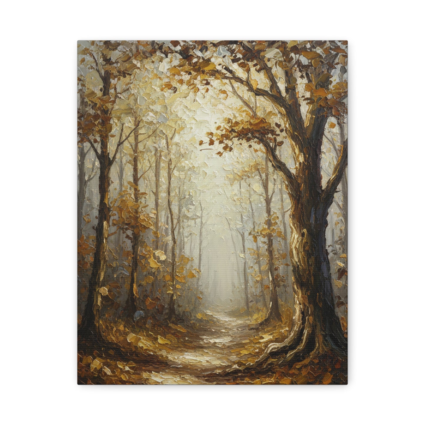 Fine Art Print of "Autumn Forest Path" Wall Art Rustic Farmhouse Painting