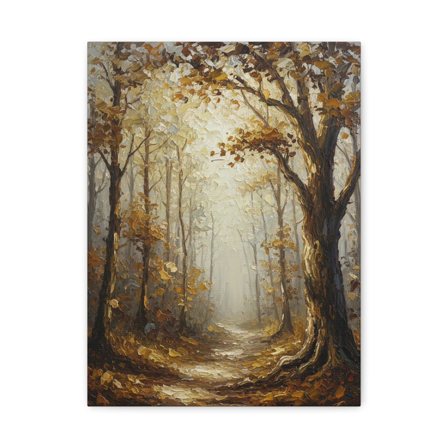 Fine Art Print of "Autumn Forest Path" Wall Art Rustic Farmhouse Painting